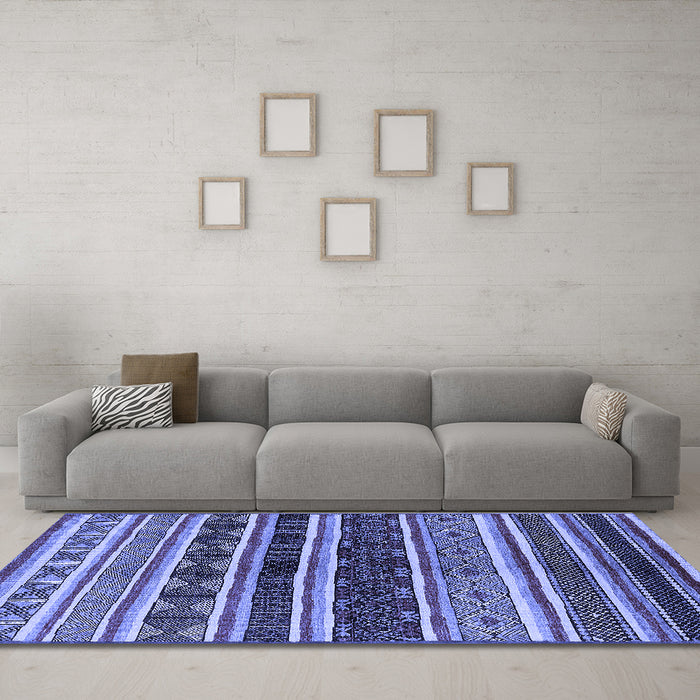 Machine Washable Solid Blue Modern Rug in a Living Room, wshurb1212blu