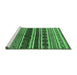 Sideview of Machine Washable Solid Emerald Green Modern Area Rugs, wshurb1212emgrn