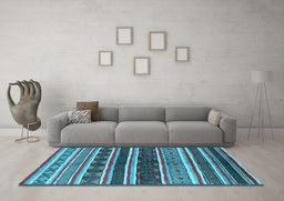 Machine Washable Solid Light Blue Modern Rug in a Living Room, wshurb1212lblu