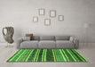 Machine Washable Solid Green Modern Area Rugs in a Living Room,, wshurb1212grn