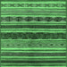 Square Machine Washable Solid Emerald Green Modern Area Rugs, wshurb1212emgrn