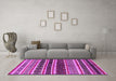 Machine Washable Solid Pink Modern Rug in a Living Room, wshurb1212pnk