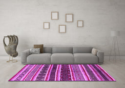 Machine Washable Solid Pink Modern Rug in a Living Room, wshurb1212pnk