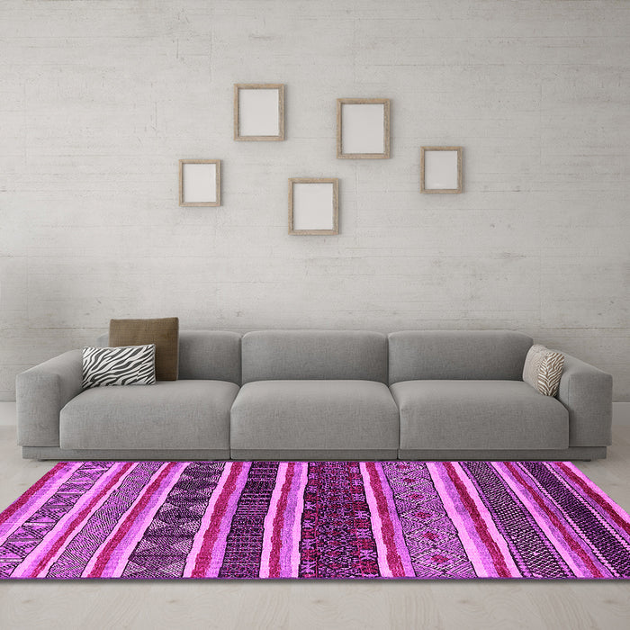 Machine Washable Solid Pink Modern Rug in a Living Room, wshurb1212pnk