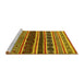 Sideview of Machine Washable Solid Yellow Modern Rug, wshurb1212yw