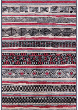 Mid-Century Modern Silver Pink Solid Rug, urb1212