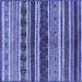 Square Machine Washable Solid Blue Modern Rug, wshurb1212blu