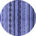 Round Solid Blue Modern Rug, urb1212blu