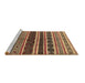 Sideview of Machine Washable Solid Brown Modern Rug, wshurb1212brn