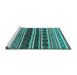 Sideview of Machine Washable Solid Turquoise Modern Area Rugs, wshurb1212turq