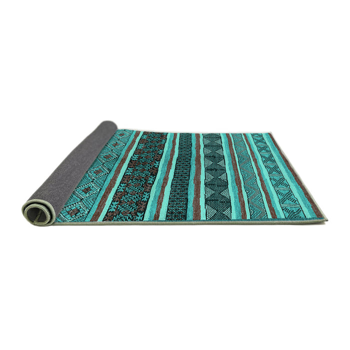 Sideview of Solid Turquoise Modern Rug, urb1212turq