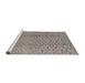 Sideview of Machine Washable Industrial Modern Sandstone Brown Rug, wshurb1213