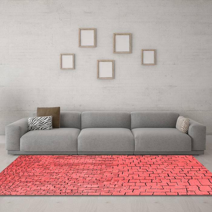 Modern Red Washable Rugs