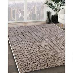 Mid-Century Modern Sandstone Brown Solid Rug in Family Room, urb1213