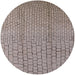 Round Mid-Century Modern Sandstone Brown Solid Rug, urb1213