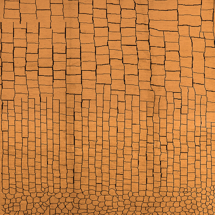 Square Solid Orange Modern Rug, urb1213org