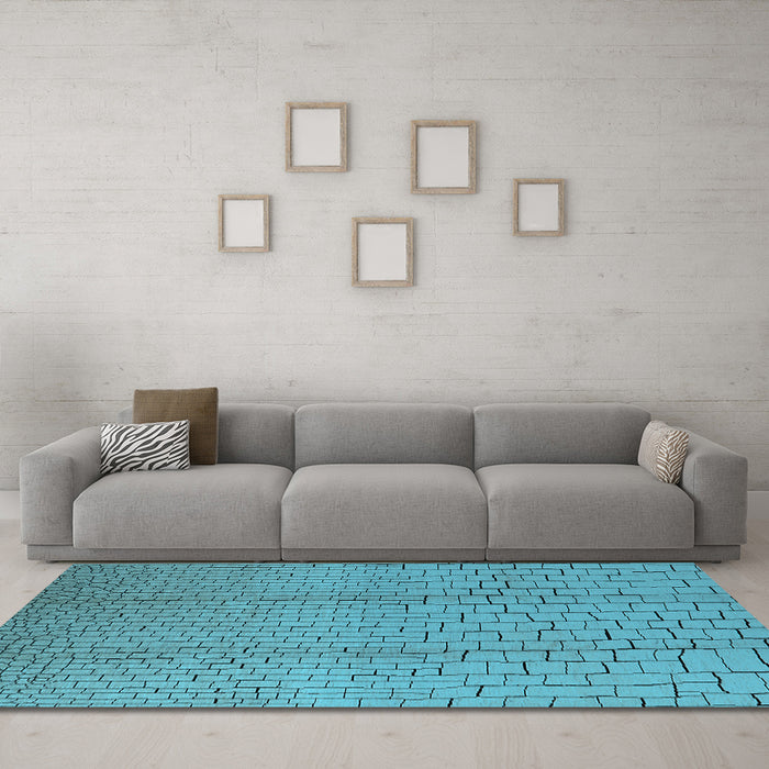 Machine Washable Solid Light Blue Modern Rug in a Living Room, wshurb1213lblu