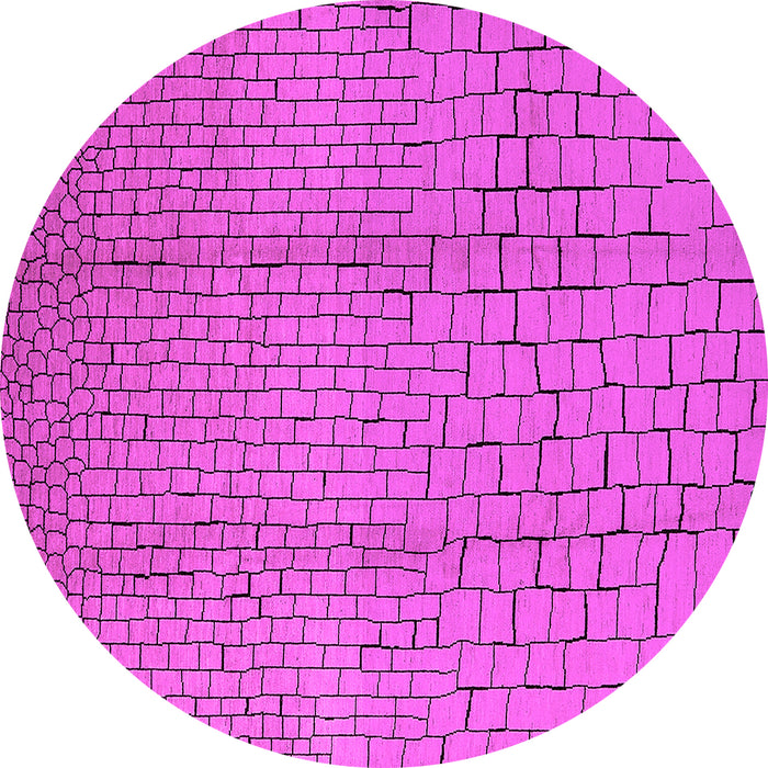 Round Machine Washable Solid Pink Modern Rug, wshurb1213pnk