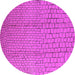 Round Machine Washable Solid Pink Modern Rug, wshurb1213pnk