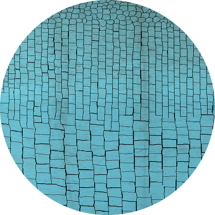 Round Machine Washable Solid Light Blue Modern Rug, wshurb1213lblu