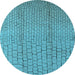 Round Machine Washable Solid Light Blue Modern Rug, wshurb1213lblu