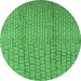 Round Solid Emerald Green Modern Rug, urb1213emgrn