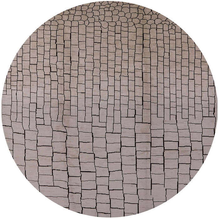 Round Machine Washable Industrial Modern Sandstone Brown Rug, wshurb1213