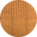 Round Machine Washable Solid Orange Modern Area Rugs, wshurb1213org