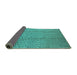 Sideview of Solid Turquoise Modern Rug, urb1213turq