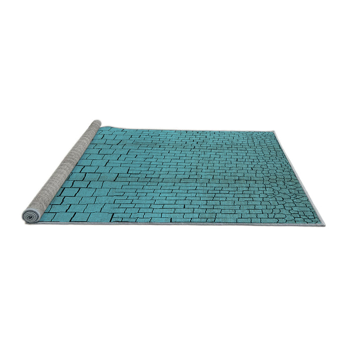 Sideview of Machine Washable Solid Light Blue Modern Rug, wshurb1213lblu