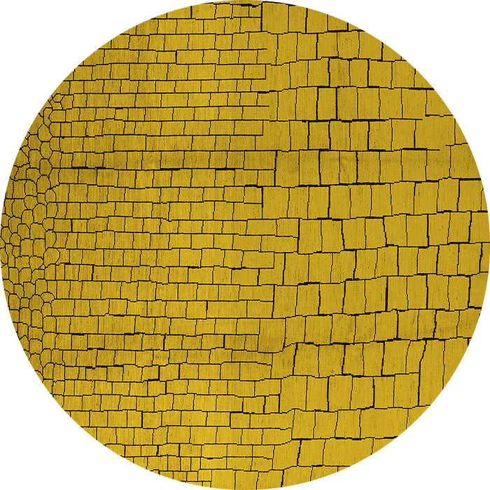 Round Solid Yellow Modern Rug, urb1213yw