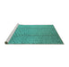 Sideview of Machine Washable Solid Turquoise Modern Area Rugs, wshurb1213turq