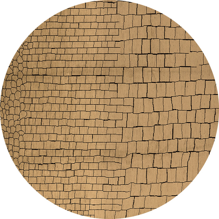 Round Solid Brown Modern Rug, urb1213brn