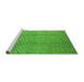 Sideview of Machine Washable Solid Green Modern Area Rugs, wshurb1213grn