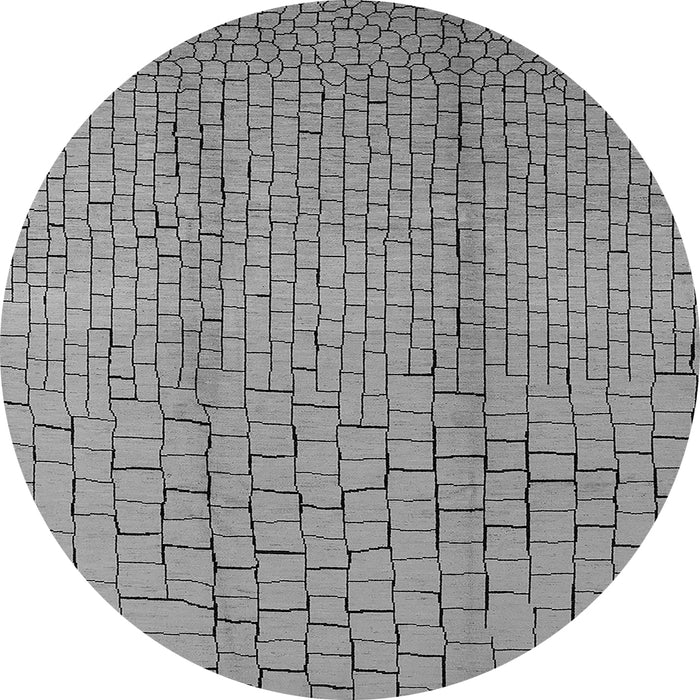 Round Solid Gray Modern Rug, urb1213gry