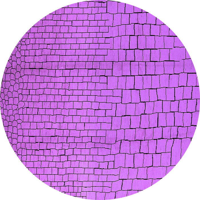 Round Machine Washable Solid Purple Modern Area Rugs, wshurb1213pur