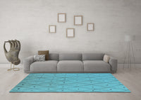 Machine Washable Solid Light Blue Modern Rug, wshurb1214lblu