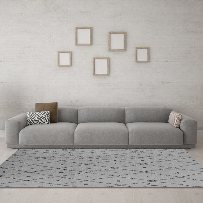 Machine Washable Solid Gray Modern Rug in a Living Room,, wshurb1214gry