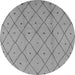 Round Solid Gray Modern Rug, urb1214gry