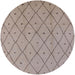 Round Mid-Century Modern Rose Purple Solid Rug, urb1214