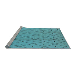 Sideview of Machine Washable Solid Light Blue Modern Rug, wshurb1214lblu