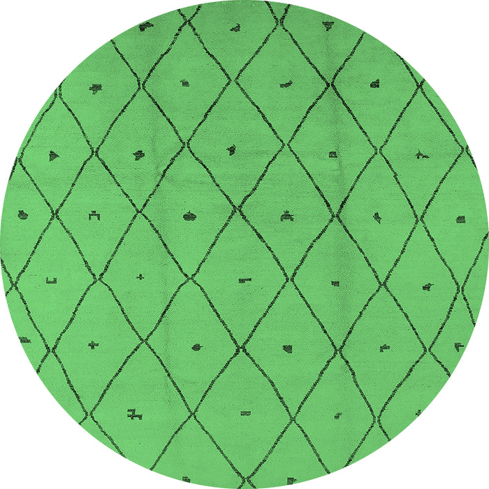 Round Solid Emerald Green Modern Rug, urb1214emgrn