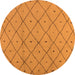 Round Solid Orange Modern Rug, urb1214org