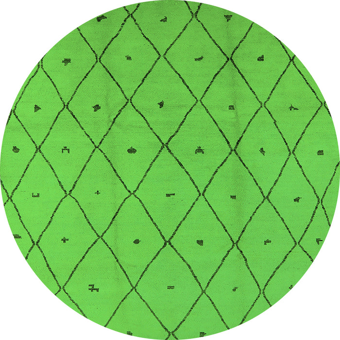Round Solid Green Modern Rug, urb1214grn