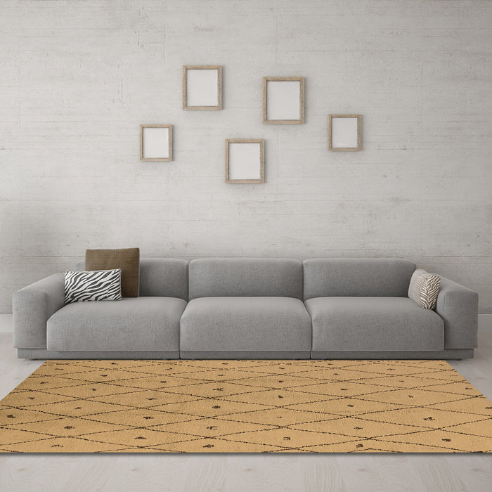 Machine Washable Solid Brown Modern Rug in a Living Room,, wshurb1214brn