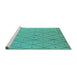 Sideview of Machine Washable Solid Turquoise Modern Area Rugs, wshurb1214turq