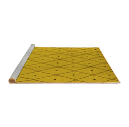 Sideview of Machine Washable Solid Yellow Modern Rug, wshurb1214yw