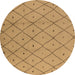 Round Solid Brown Modern Rug, urb1214brn