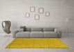 Machine Washable Solid Yellow Modern Rug in a Living Room, wshurb1214yw