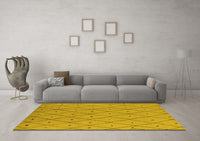 Machine Washable Solid Yellow Modern Rug, wshurb1214yw